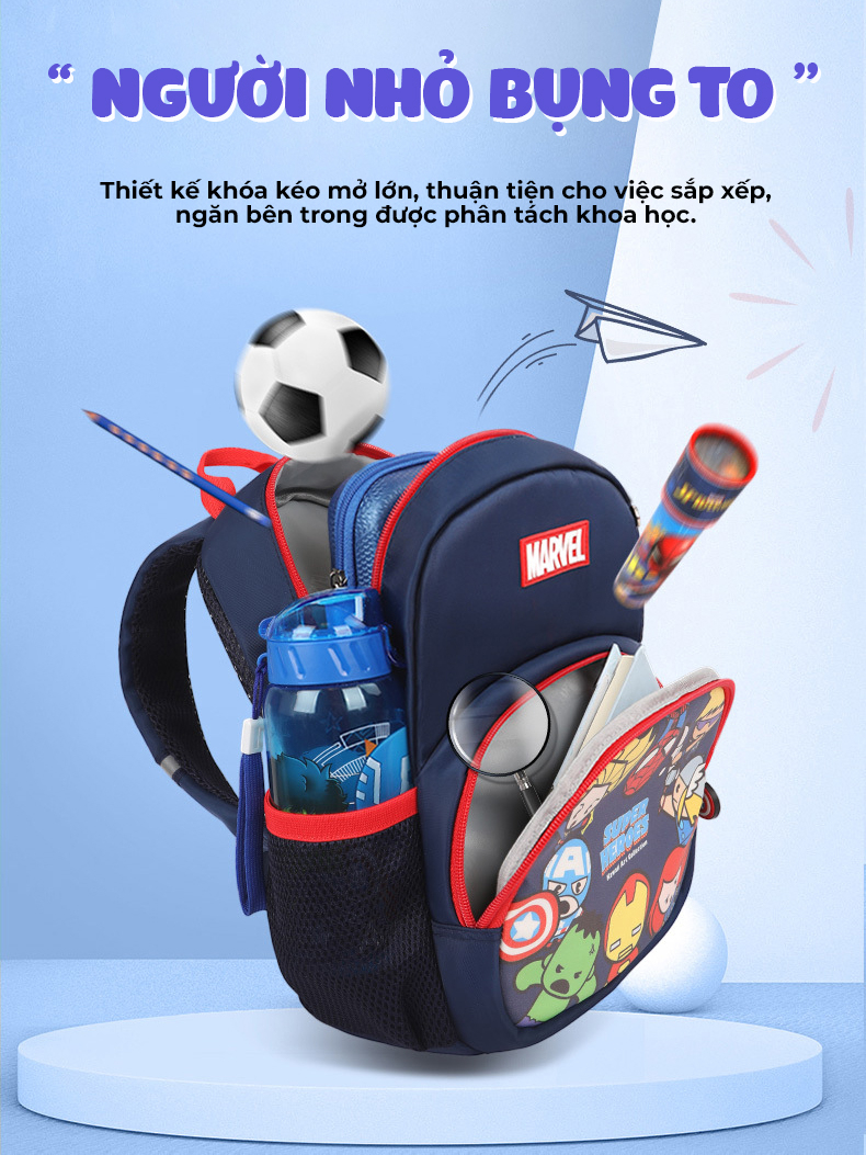 Ảnh Balo cho bé trai đi học mẫu giáo mầm non từ 1 đến 4 tuổi 1989KIDS SHOP tuổi hình in người nhện siêu nhẹ thoáng khí BL26 3
