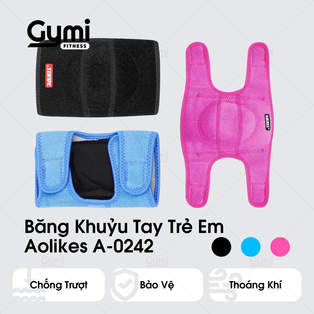 Băng Bảo Vệ Khuỷu Tay Dành Cho Trẻ Em Aolikes A-0242 - Chống Trượt, Thoáng Khí, Chính Hãng - AL0242