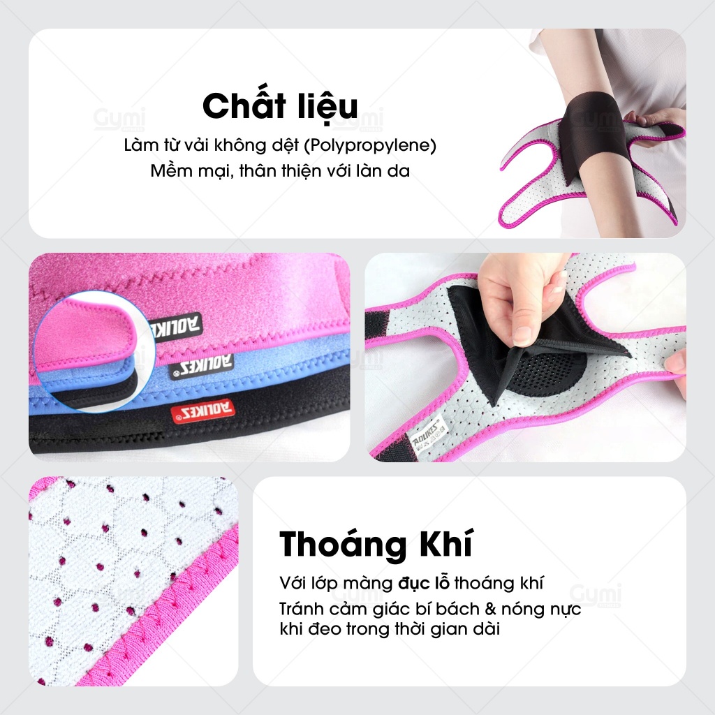 Băng Bảo Vệ Khuỷu Tay Dành Cho Trẻ Em Aolikes A-0242 - Chống Trượt, Thoáng Khí, Chính Hãng - AL0242