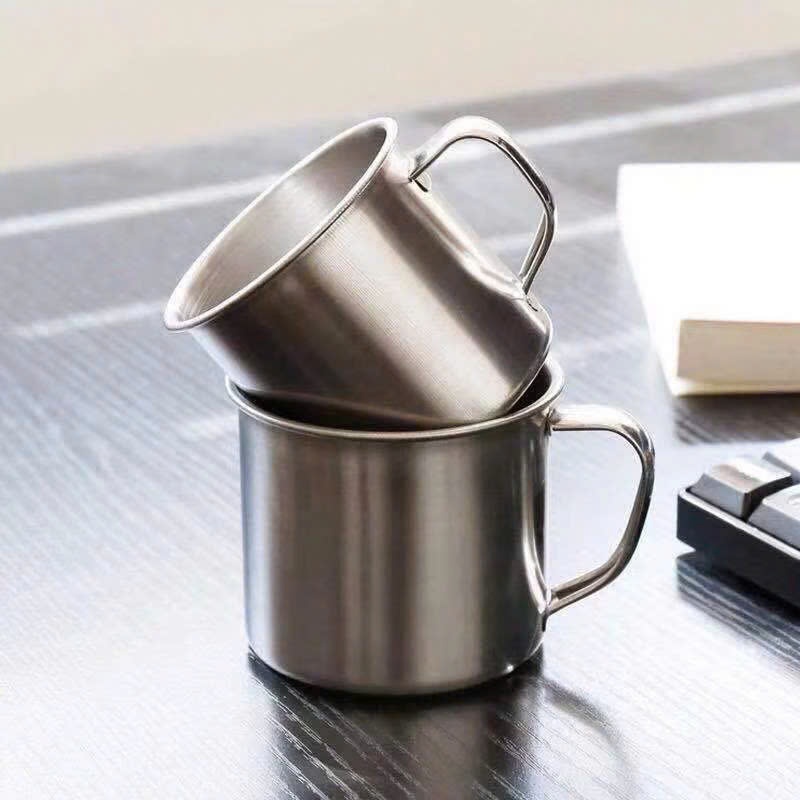 Cốc inox có quai cầm, chống rỉ dùng cho bé và các trường mầm non không ...