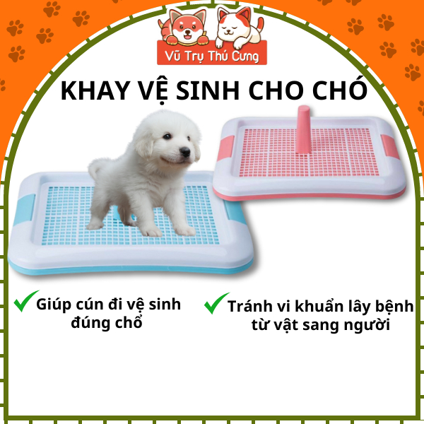Khay vệ sinh cho chó dạng lưới, có cột, dễ vệ sinh