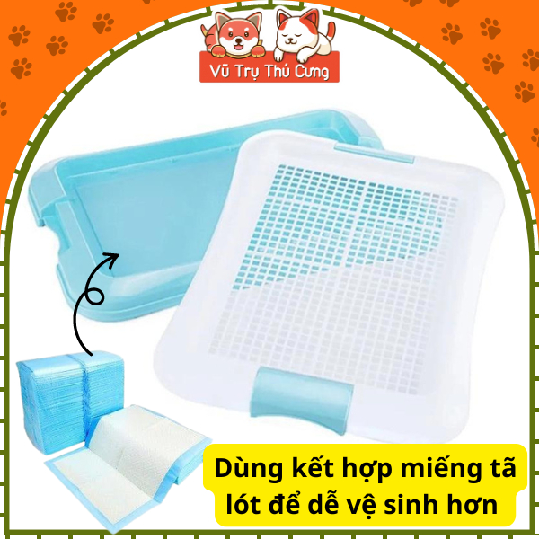 Khay vệ sinh cho chó dạng lưới, có cột, dễ vệ sinh
