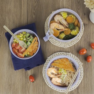 Bộ Ca Ăn Mì Có Kèm Dụng Cụ Ăn ,Bát ,Tô Ăn Mì Chất Liệu Lúa Mạch Màu Sắc Tươi Mới Xinh Xắn