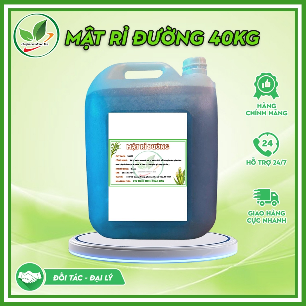 Mật rỉ đường Bio LOẠI 1. mật đậm đặc có màu nâu cánh gián, có mùi thơm nhẹ. Can 40kg