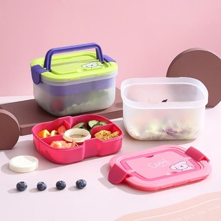 Hợp Cơm,Hộp Cơm Trưa Có Tay Cầm ,Hộp Có Ngăn Chứa Salad Kết Hợp Nhiều Ngăn Di Động Chất Liệu Nhựa Kín