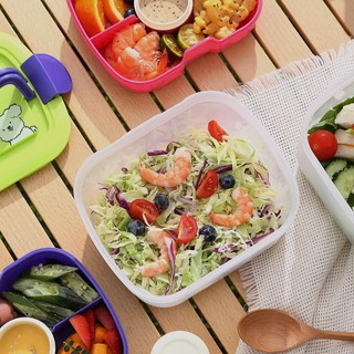 Hợp Cơm,Hộp Cơm Trưa Có Tay Cầm ,Hộp Có Ngăn Chứa Salad Kết Hợp Nhiều Ngăn Di Động Chất Liệu Nhựa Kín