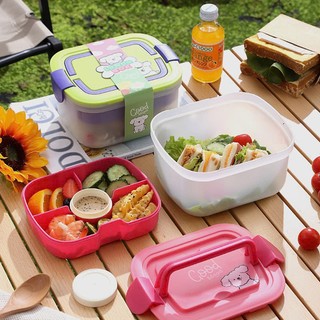 Hợp Cơm,Hộp Cơm Trưa Có Tay Cầm ,Hộp Có Ngăn Chứa Salad Kết Hợp Nhiều Ngăn Di Động Chất Liệu Nhựa Kín