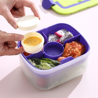 Hợp Cơm,Hộp Cơm Trưa Có Tay Cầm ,Hộp Có Ngăn Chứa Salad Kết Hợp Nhiều Ngăn Di Động Chất Liệu Nhựa Kín