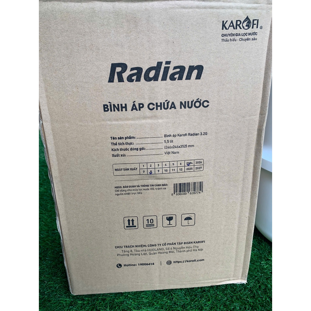 Bình Áp 3.2G và 4.0G Karofi Chính Hãng cho máy lọc nước RO Karofi siêu bền tặng kèm van chống nổ