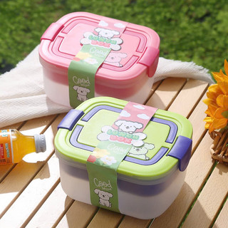 Hợp Cơm,Hộp Cơm Trưa Có Tay Cầm ,Hộp Có Ngăn Chứa Salad Kết Hợp Nhiều Ngăn Di Động Chất Liệu Nhựa Kín