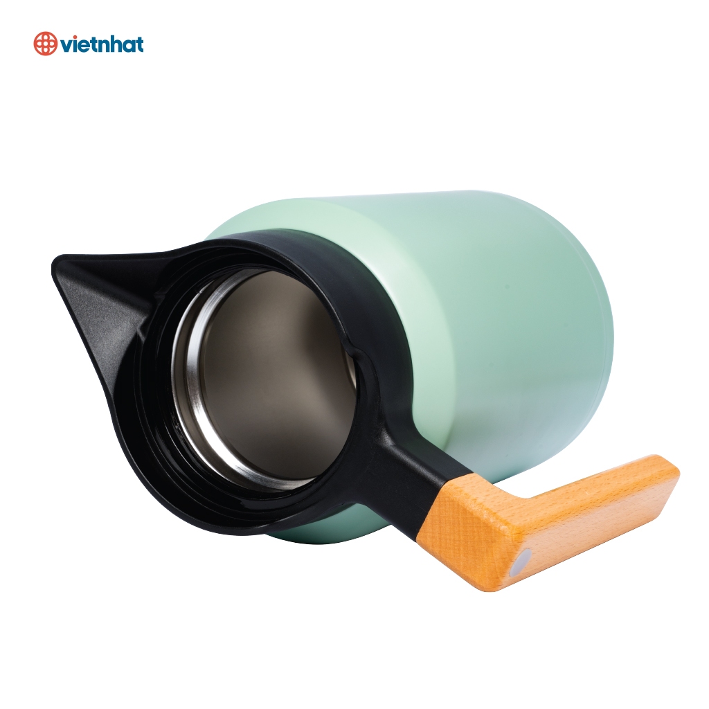 Bình Giữ Nhiệt Quai Gỗ 1500ml Chính Hãng Việt Nhật (mã 0115)