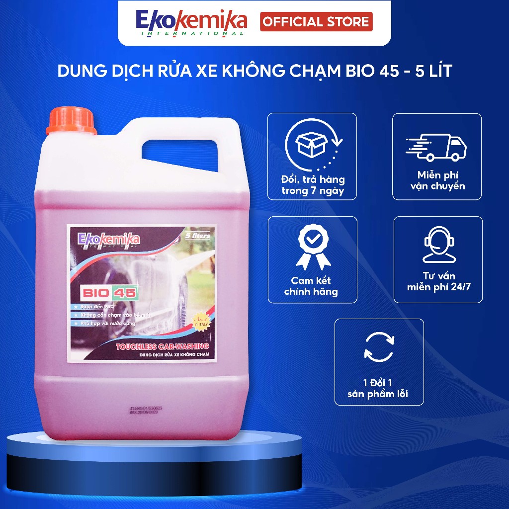 NƯỚC RỬA Ô TÔ - XE MÁY KHÔNG CHẠM VÀ RỬA KHOANG ĐỘNG CƠ EKOKEMIKA ITALY BIO 45-5L