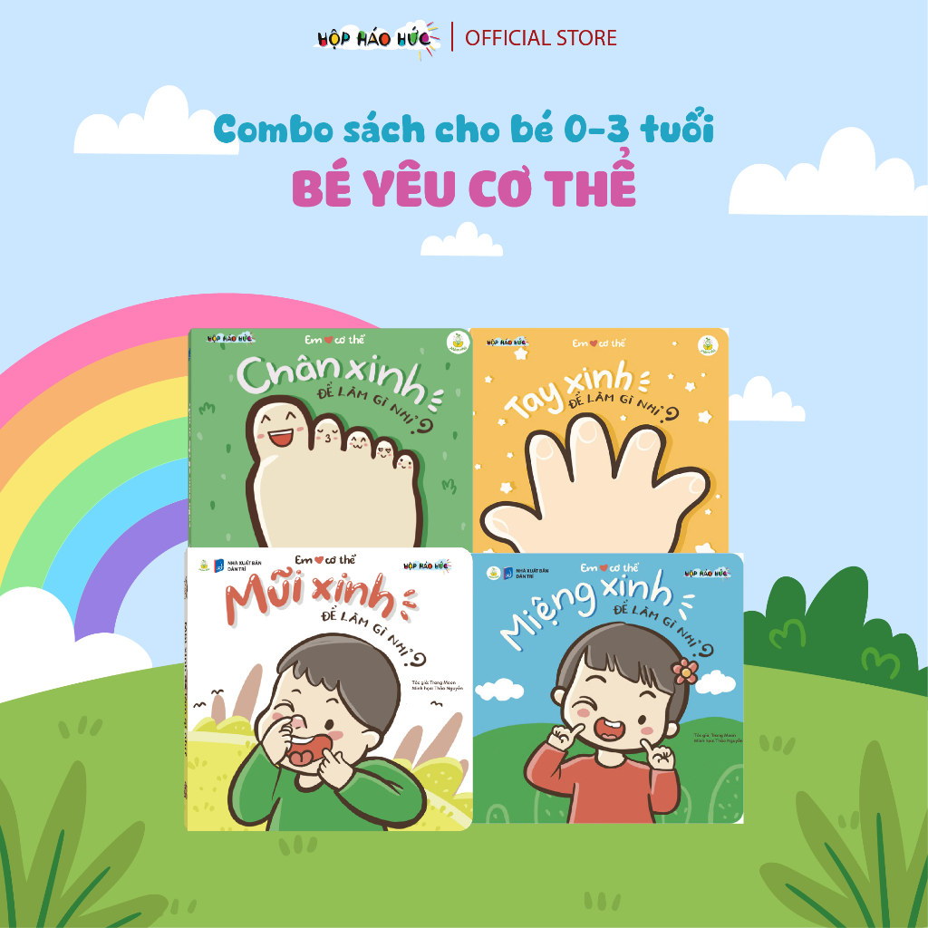 Ảnh Combo 4 cuốn sách Bé Yêu Cơ Thể cho bé 0-3 tuổi, giúp con khám phá sự kỳ diệu của cơ thể mình 1