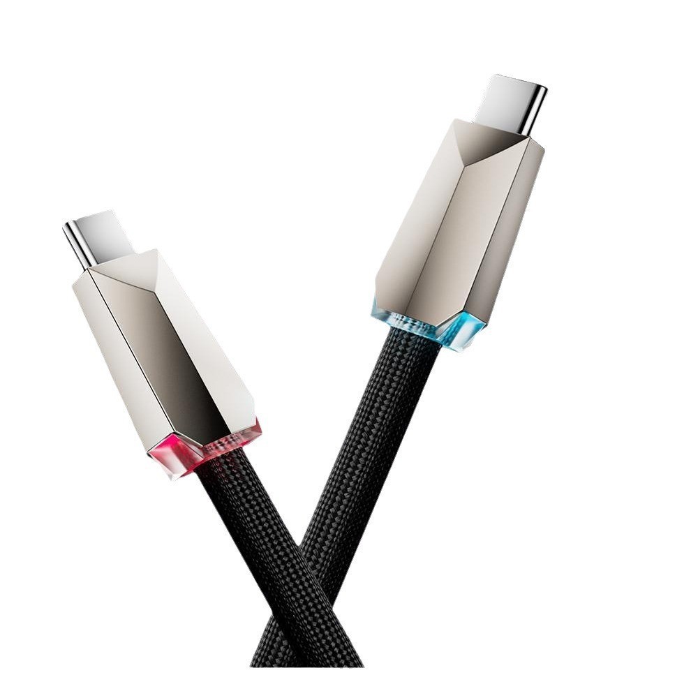 [Basemo] Cáp sạc nhanh 240W PD, đèn báo nhiều màu, truyền dữ liệu 480mbps, giao diện hợp kim kẽm sạc nhanh