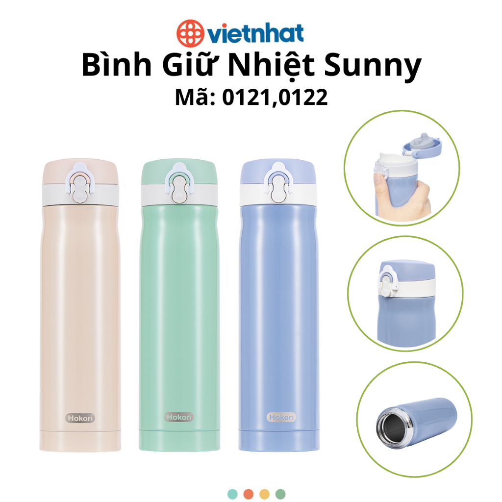 Bình giữ nhiệt Sunny Hokori, Bình inox cao cấp Chính Hãng Việt Nhật (mã 0121,0122))