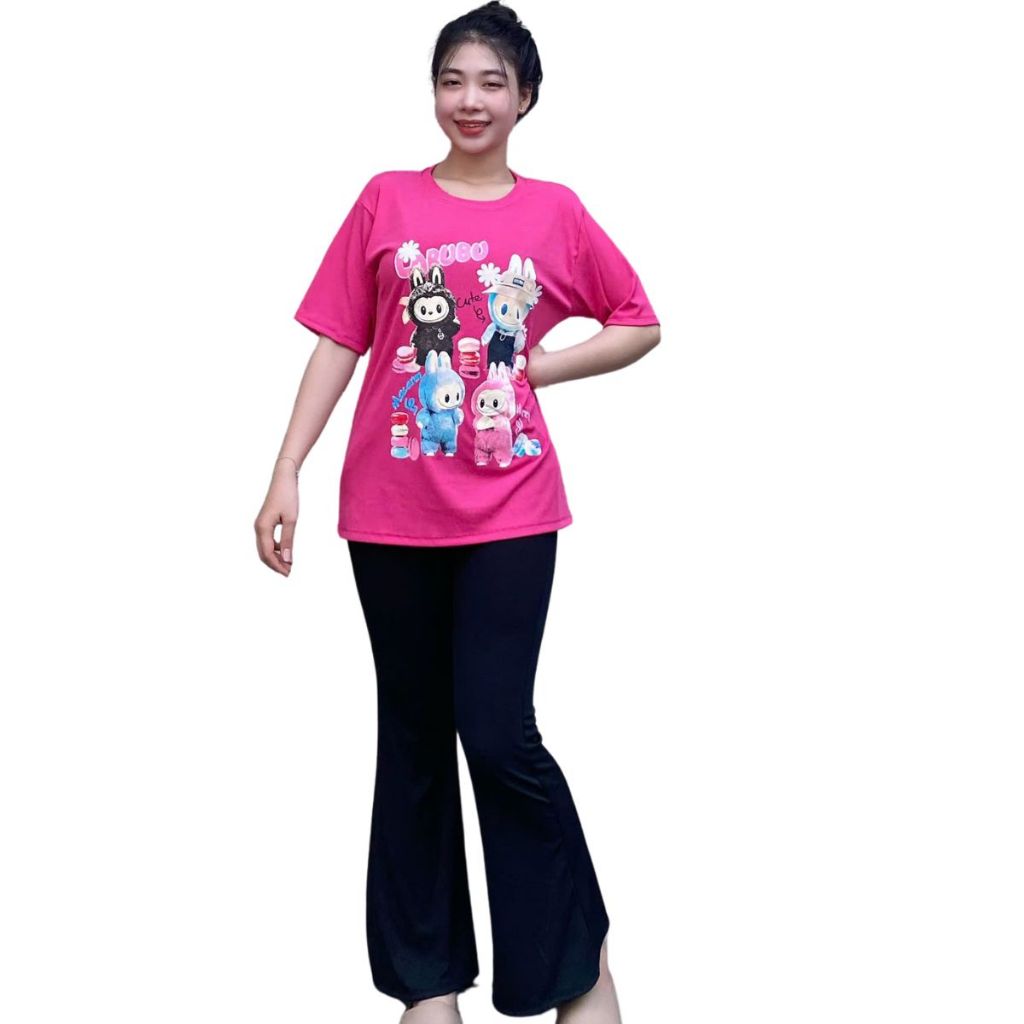 Đồ bộ nữ mặc nhà quần ống loe nữ cạp cao bigsize ESHOP set bộ loe xinh tay dài ủ kem đồ bộ mặc nhà dễ thương MS902