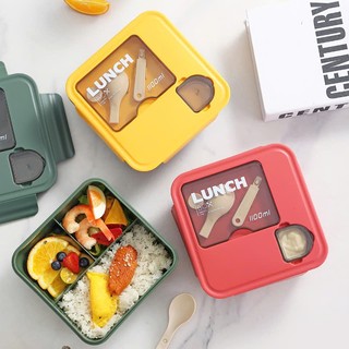 Hợp Cơm,Hộp Đựng Cơm Trưa Có Nhiều Ngăn Có Kèm Thìa, Hộp Đựng Thực Phẩm Siêu Nhẹ Nhựa An Toàn Cho Sức Khoẻ