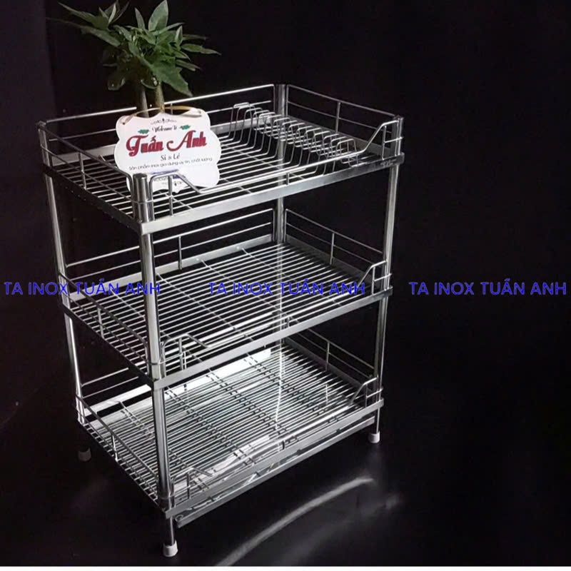 Kệ chén inox 304 cao cấp - Kệ úp chén bát inox 304 - Kệ inox 3 tầng ...