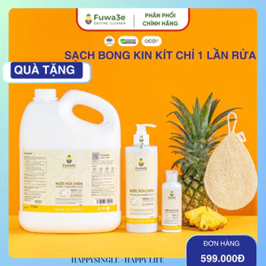 Nước rửa bát hữu cơ Fuwa3e Organic Enzyme sinh học 3.8L an toàn cho bé bảo vệ da tay