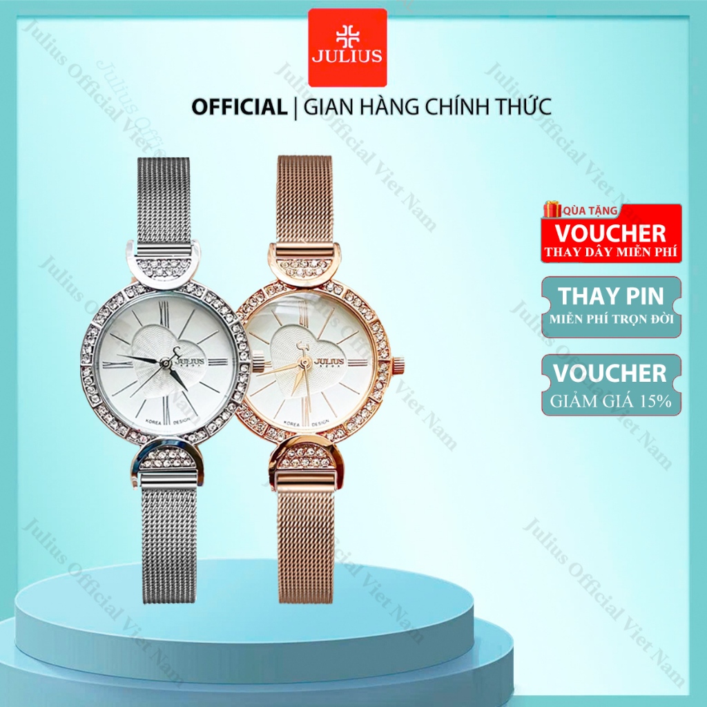 Julius Official | đồng hồ Julius nữ JA-779 dây thép | Shopee Việt Nam