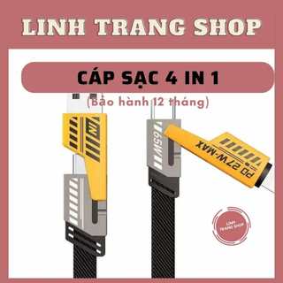 (Cam Kết Sạc Nhanh) Cáp sạc đa năng 4 In 1 , Bảo Hành 12 Tháng