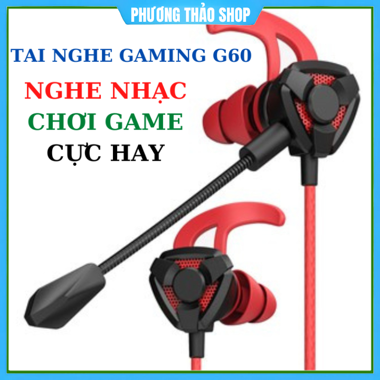 Tai nghe gaming G60 có mic rời cho điện thoại, tai nghe chơi game PUBG ...