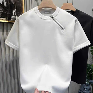 Áo Thun Nam BASIC Phối Zip Thời Trang, Chất Vải Cotton Co Giãn, Sang Trọng - SHINGHAI