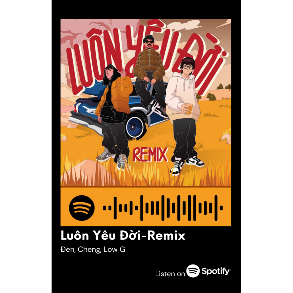 [Vui lòng đặt từ 2c]Thẻ Spotify bài hát ca sĩ Low G (có thể quét được mã)
