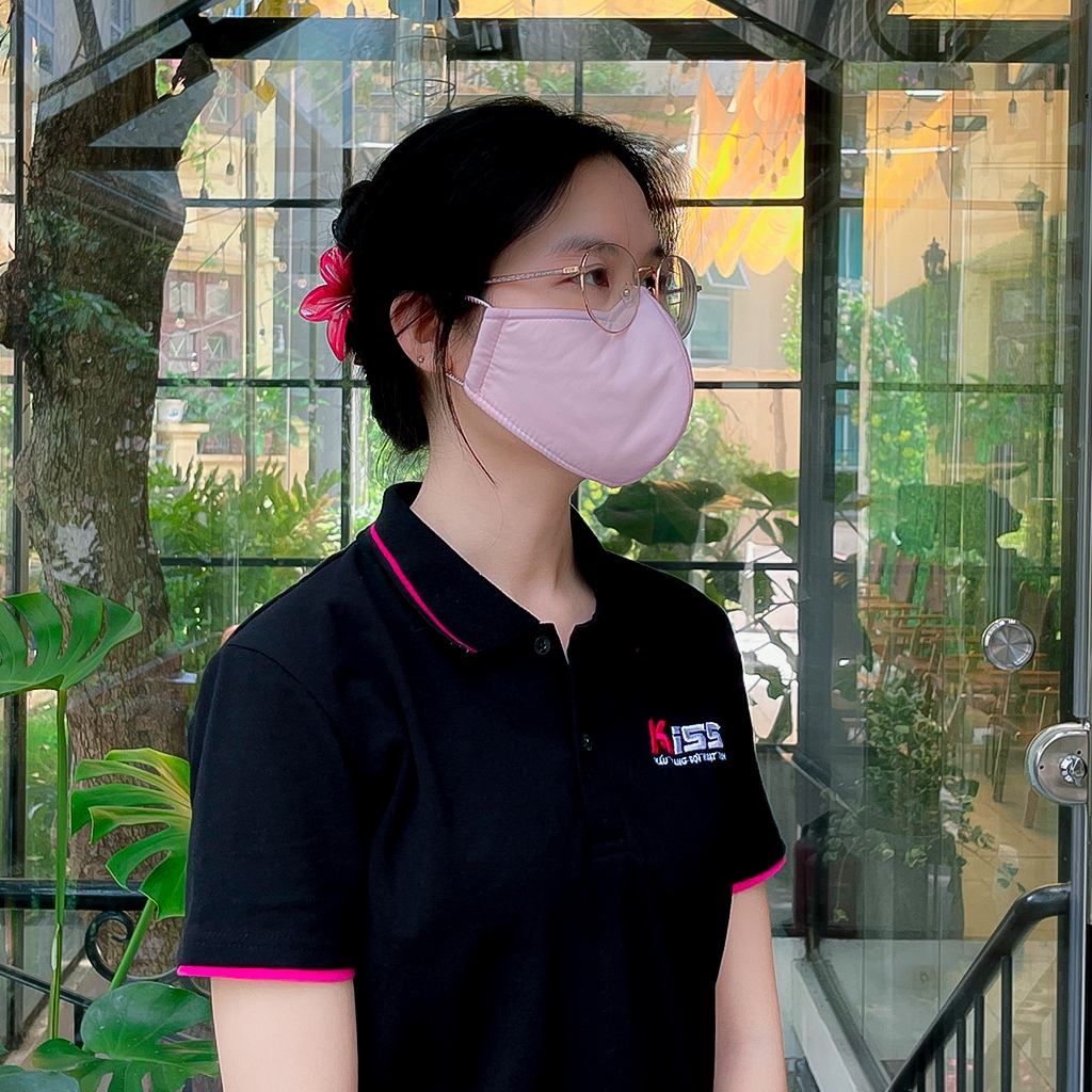 Ảnh Khẩu Trang Kissy Gia Đình Trơn Đủ Size Vải Cotton Sợi Hoạt Tính Chống Tia UV Ngăn Bụi Mịn PM 2.5 3