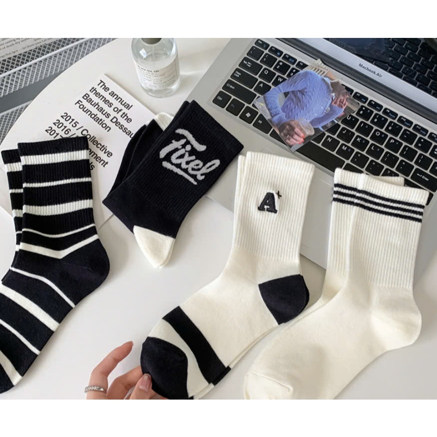 Vớ Tất Unisex chữ A, FIXEL cổ cao phong cách thể thao, năng động
