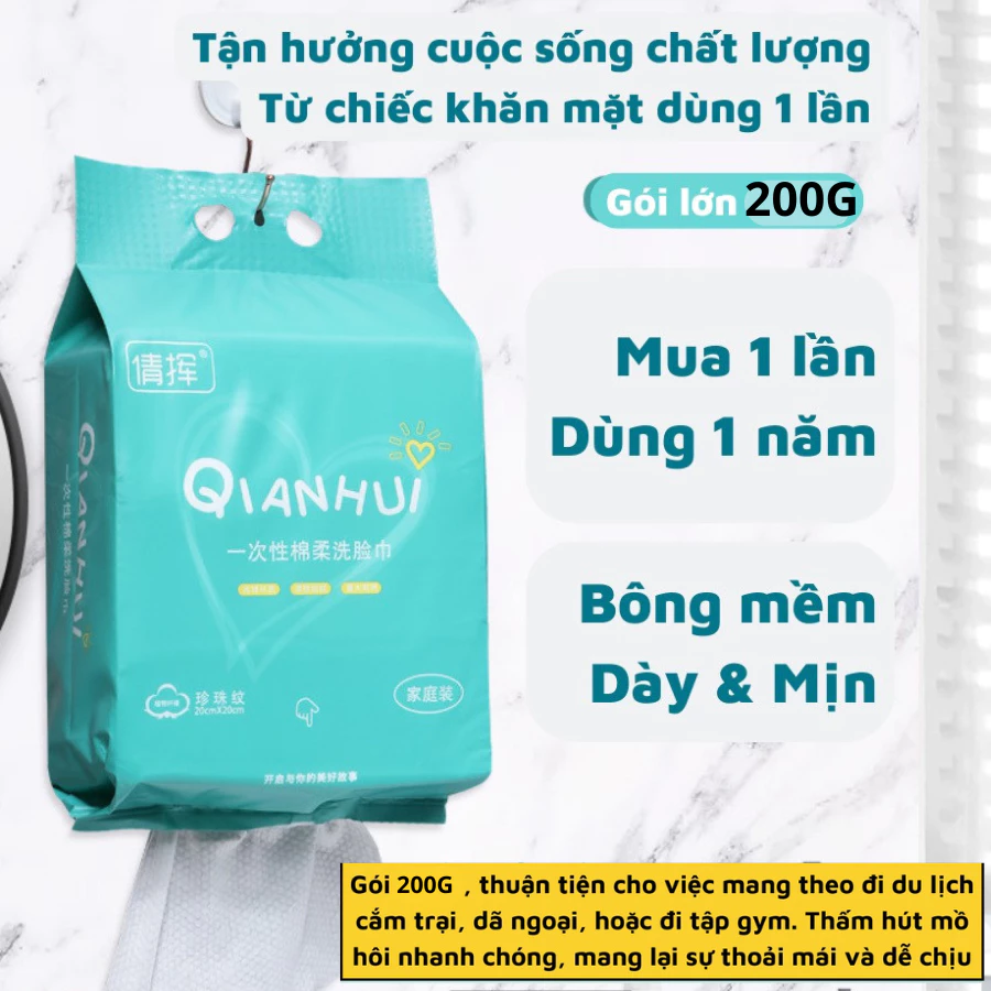 Bịch Khăn Lau Khô Đa Năng QIANHIU Nội Địa Trung Cao Cấp, Khăn Lau Mặt Khô Siêu Tiết Kiệm