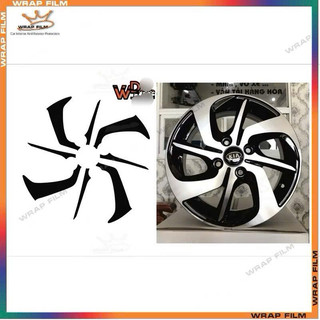 Bộ decal dán mâm xe KIA Morning ( bộ 5 bánh)