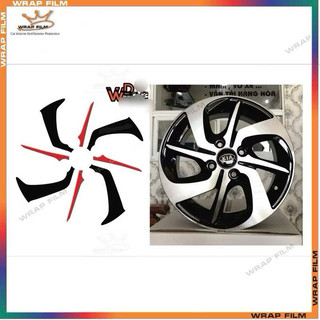 Bộ decal dán mâm xe KIA Morning ( bộ 5 bánh)