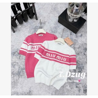 Áo Len Ngắn Tay Miumiu Cổ Tròn Trơn Basic QCCC Cao Cấp Freesize
