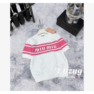 Áo Len Ngắn Tay Miumiu Cổ Tròn Trơn Basic QCCC Cao Cấp Freesize
