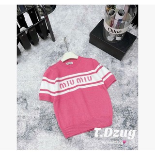 Áo Len Ngắn Tay Miumiu Cổ Tròn Trơn Basic QCCC Cao Cấp Freesize