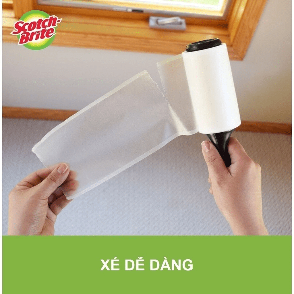 Ảnh Cây lăn bụi 30 lớp + lõi thay thế 3M™ Scotch-Brite™, xé dễ dàng, không để lại keo, 10cmx4.6m, Giúp lấy sạch bụi bẩn 4