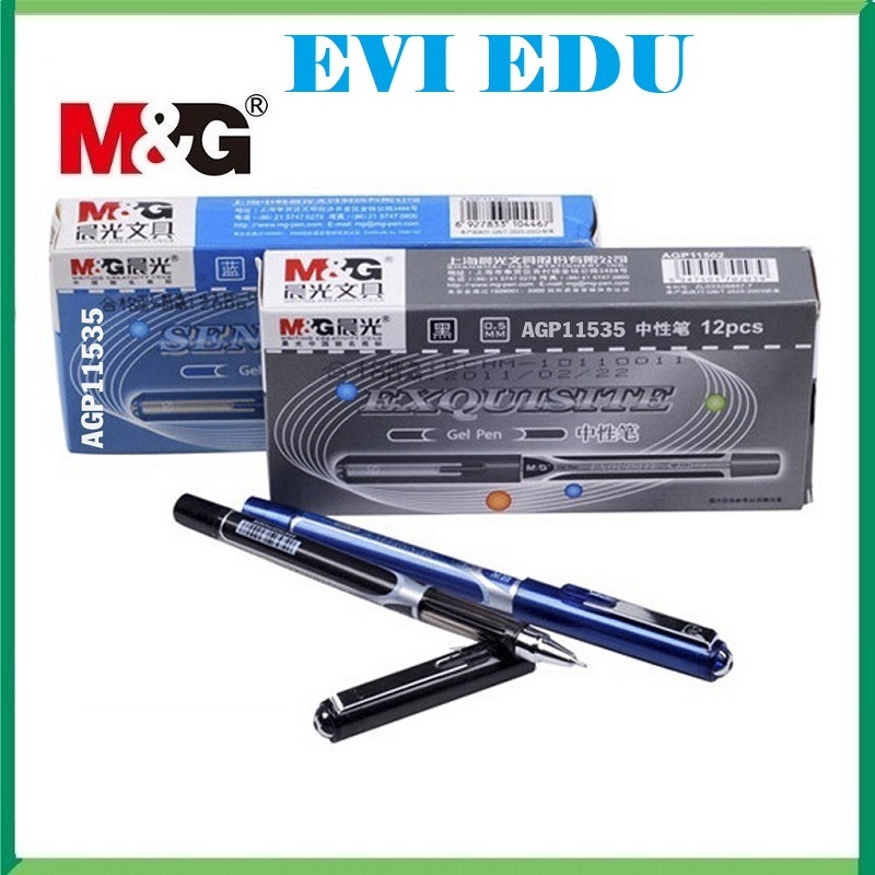 Hộp 12 cây bút gel nước M&G AGP11535 / 11535 ngòi 0.5mm ruột thay 6139 ...