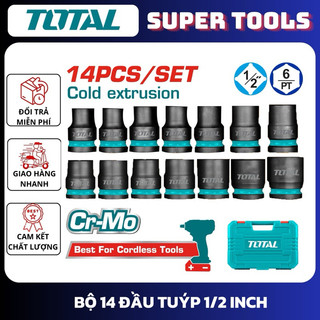 ĐỒ NGHỀ TOTAL Bộ 14 đầu tuýp 1/2 inch THISTD12141