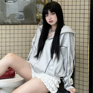 Tarbo.Club - Hoodie Zip Thêu -  Áo Khoác Nỉ Khoá Kéo Cổ Cao  Form Boxy Thời Trang Nam Nữ Unisex