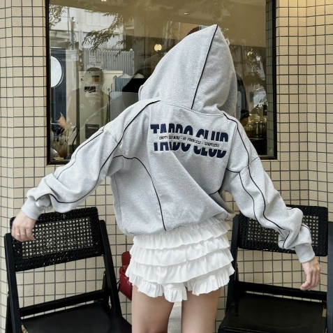 Tarbo.Club - Hoodie Zip Thêu -  Áo Khoác Nỉ Khoá Kéo Cổ Cao  Form Boxy Thời Trang Nam Nữ Unisex