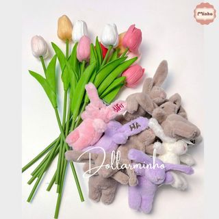 Móc Khóa Thỏ 9cm THÊU TÊN Theo Yêu Cầu Tạo Dấu Ấn Riêng Biệt. Móc Khóa Trang Trí Túi Xách, Chìa Khóa