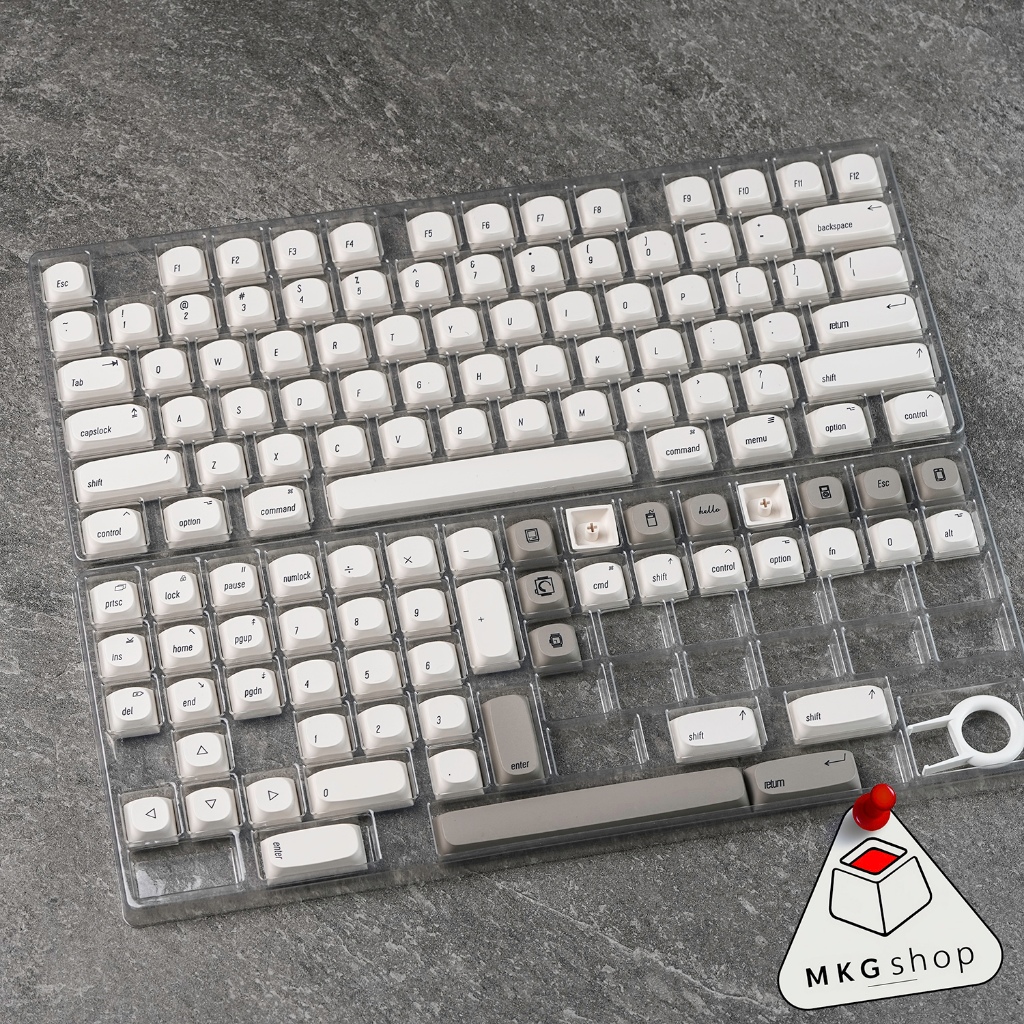Keycap MA MacOs PBT dyesub - MA profile - trắng chữ đen 126 nút bàn ...