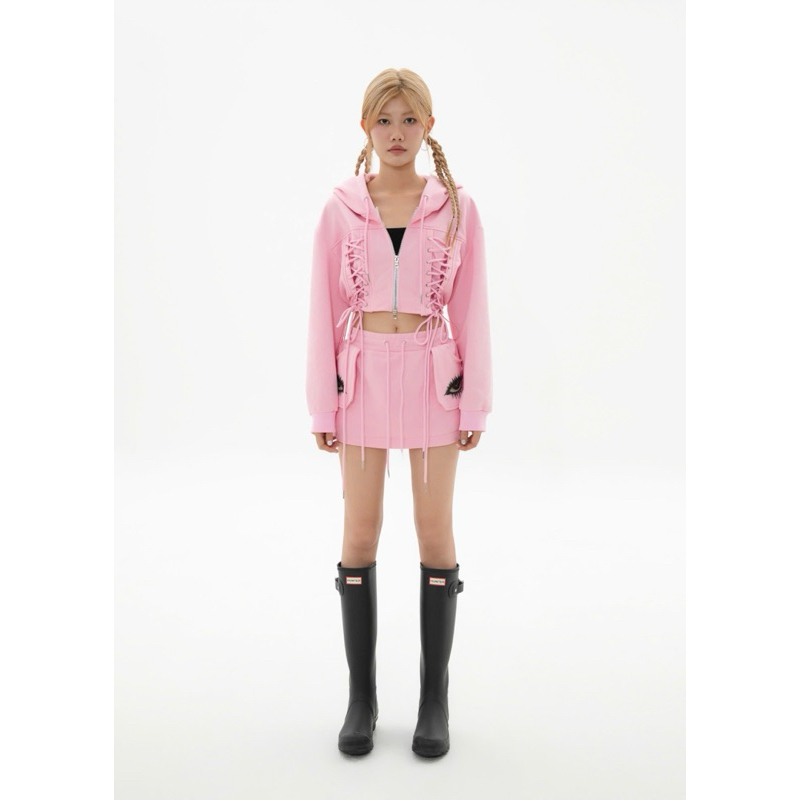 MSLAY - PINK ZIP HOODIE