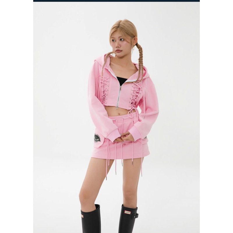 MSLAY - PINK ZIP HOODIE