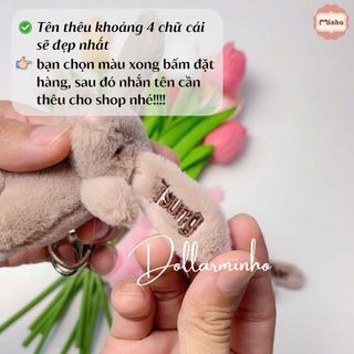 Móc Khóa Thỏ 9cm THÊU TÊN Theo Yêu Cầu Tạo Dấu Ấn Riêng Biệt. Móc Khóa Trang Trí Túi Xách, Chìa Khóa