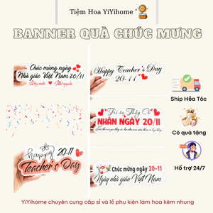 Set Ngẫu Nhiên 5 Banner Quà Tặng Chúc Mừng Sinh Nhật, Ngày 20/11 Dày Dặn Sắc Nét DIY Handmade YiYihome