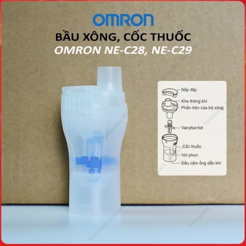 Bầu xông, Cốc thuốc máy khí dung, máy xông mũi họng OMRON NE-C28, NE-C29 (phụ kiện chính hãng)