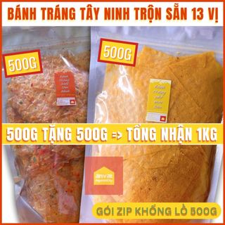 COMBO 2 GÓI 500G (TỔNG 1KG) - Bánh tráng trộn, bánh tráng Tây Ninh ĐỦ VỊ (xike, tỏi dầu, sa tế...)