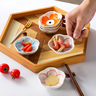 Chén bát sứ gia vị họa tiết hoa văn nhật bản,bát gia vị nước chấm gác đũa men sứ